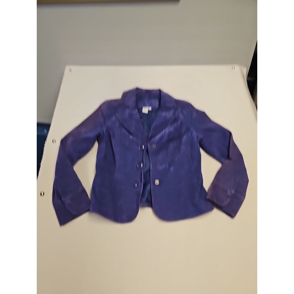 Live a Little Women Purple Suede Leather Jacket Small Some Sun‎ Fading On Top